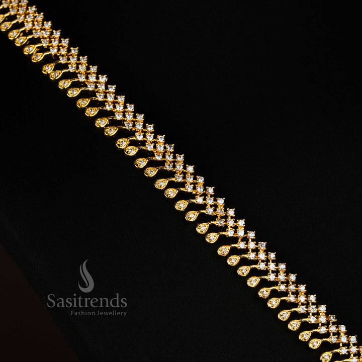 Micro Gold Plated American Diamond Bridal Jewellery Combo - Sasitrends