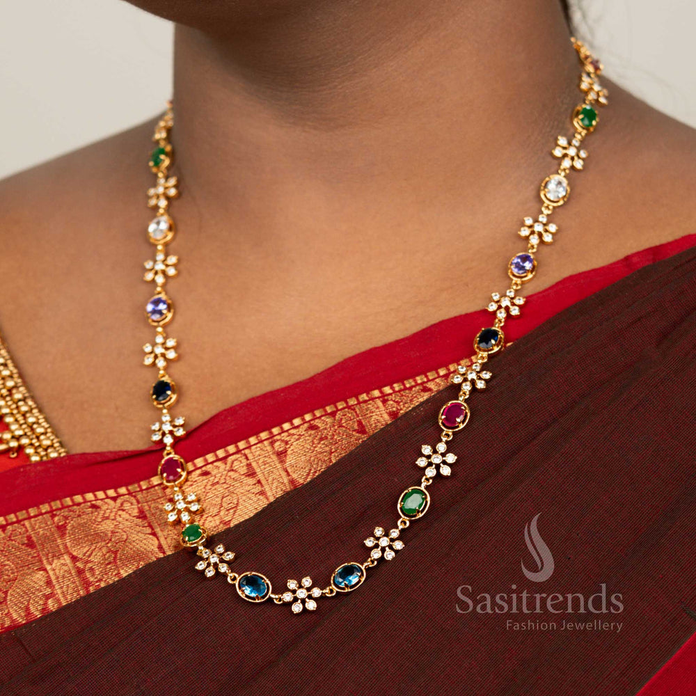 Impon Addigai Micro Gold Plated Pachaloga Floral Ad Necklace - Sasitrends