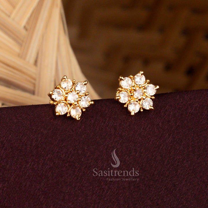 2664A Floral Stud Earrings with 24K Gold Plating Guaranteed