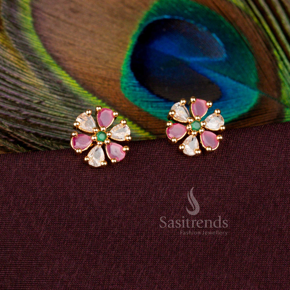 One Gram Micro Gold Inspired Floral Teardrop Earrings Guaranteed Shine – Sasitrends