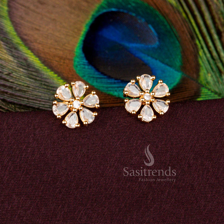 One Gram Micro Gold Inspired Floral Teardrop Earrings Guaranteed Shine – Sasitrends