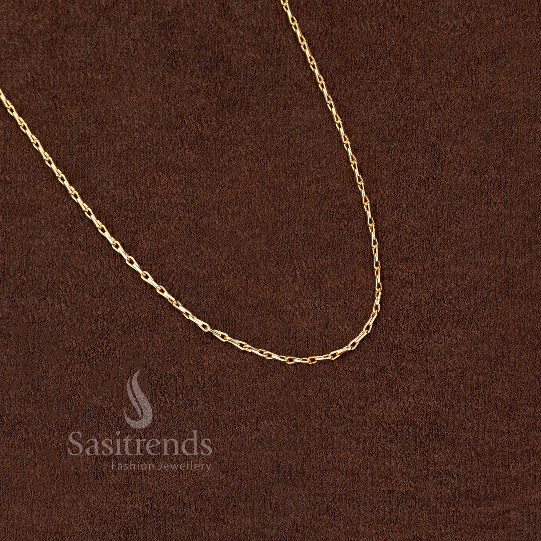 Real gold look traditional Micro gold plated 24K gold plated 18 inches chain - Sasitrends