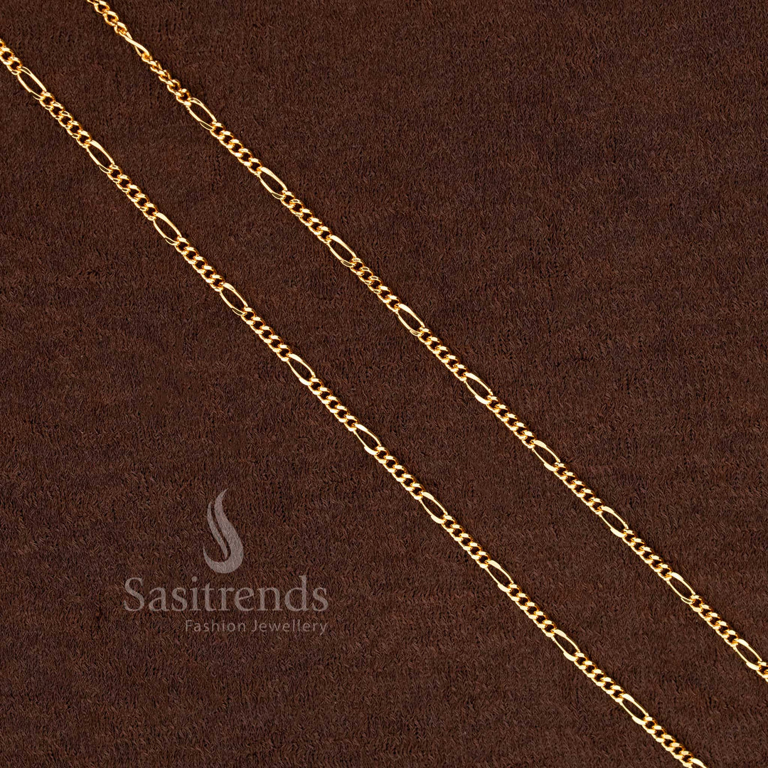 one gram Micro gold plated 18 inches chain | 24K gold plated - Sasitrends