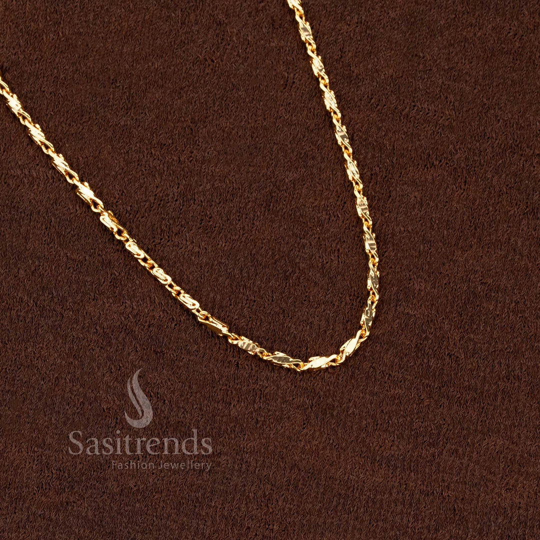 real gold look guaranteed traditional Micro gold plated 18 inches chain | 24K gold plated - Sasitrends