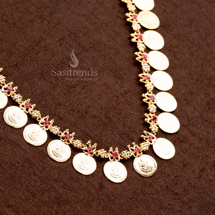 Micro Gold Plated Lakshmi Coin Necklace for Special  Events - Sasitrends
