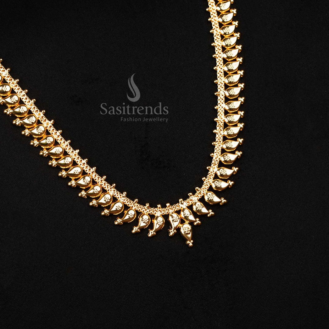 Long Necklace for Temple and Festive Wear – Micro Gold Plated - Sasitrends