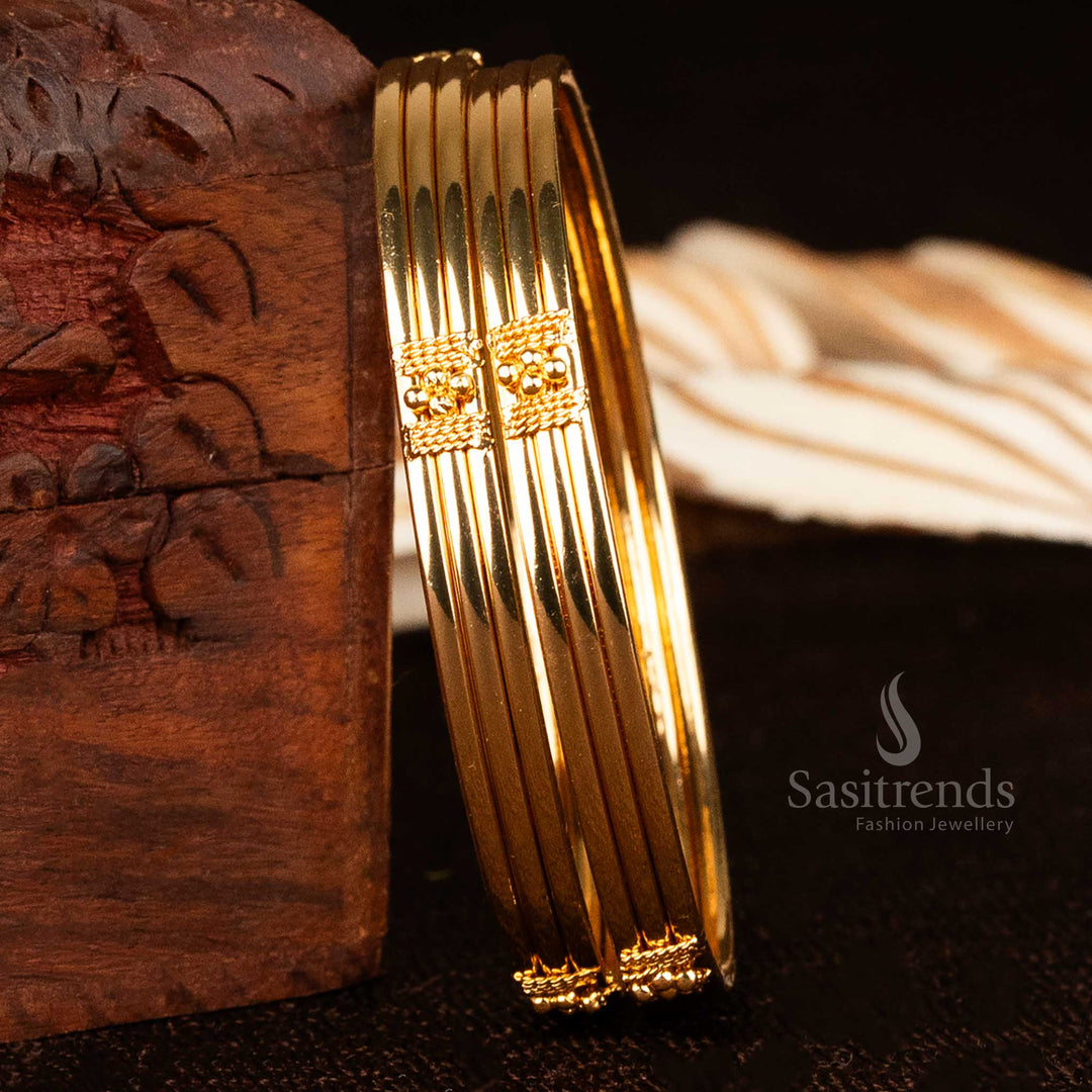 Elegant 24 Carat Pure Gold Plated Kada Bangles for Traditional Wear - Sasitrends