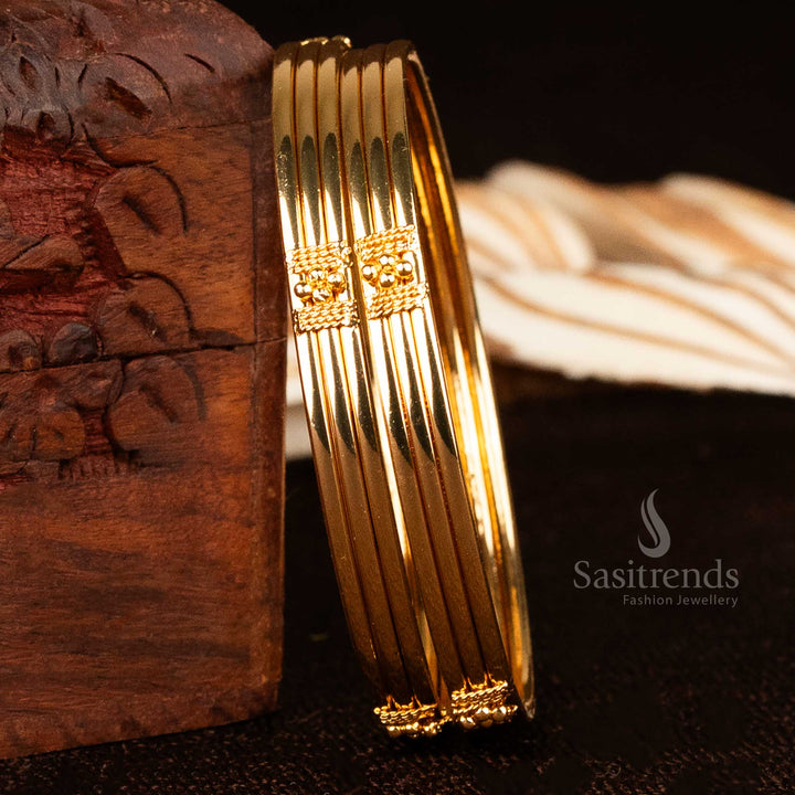 Wonderful Micro Gold Plated Traditional Kada Bangles – Look Like Real Gold  - Sasitrends
