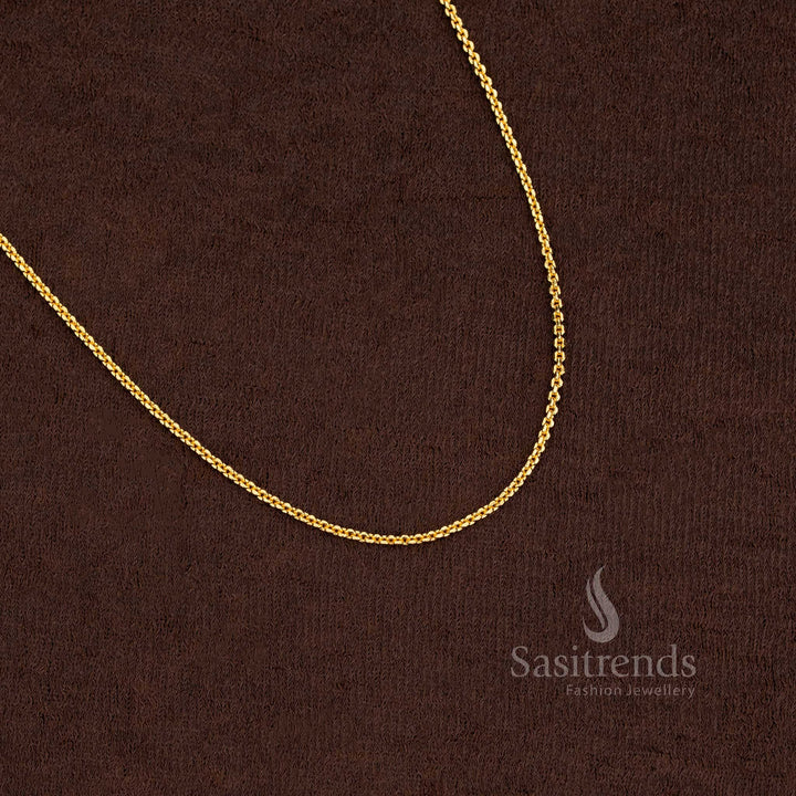 Graceful Thin Micro Gold Plated Box Chain With Sophisticated Shimmer For Cultural And Party Occasions - Sasitrends