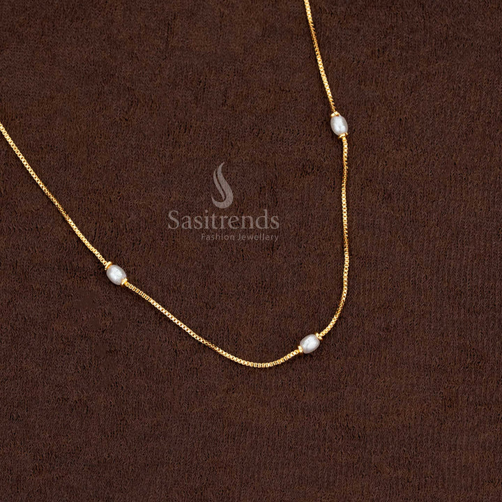Traditional Guaranteed One Gram Micro Gold Plated Multi-Strand Chain with Pearls - Sasitrends - Sasitrends