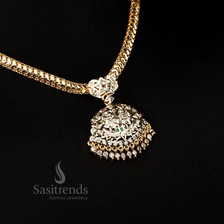 Traditional Impon Micro Gold Plated Multi-Color Attigai Necklace Ideal for Grand Festivals and Wedding Functions – Sasitrends