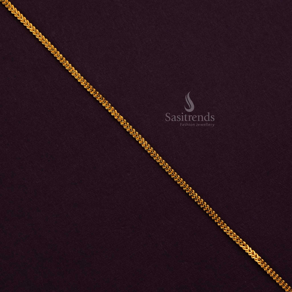 Stylish Flat Chain with Micro Gold Plating, One Gram Jewellery for Saree Wear – Sasitrends