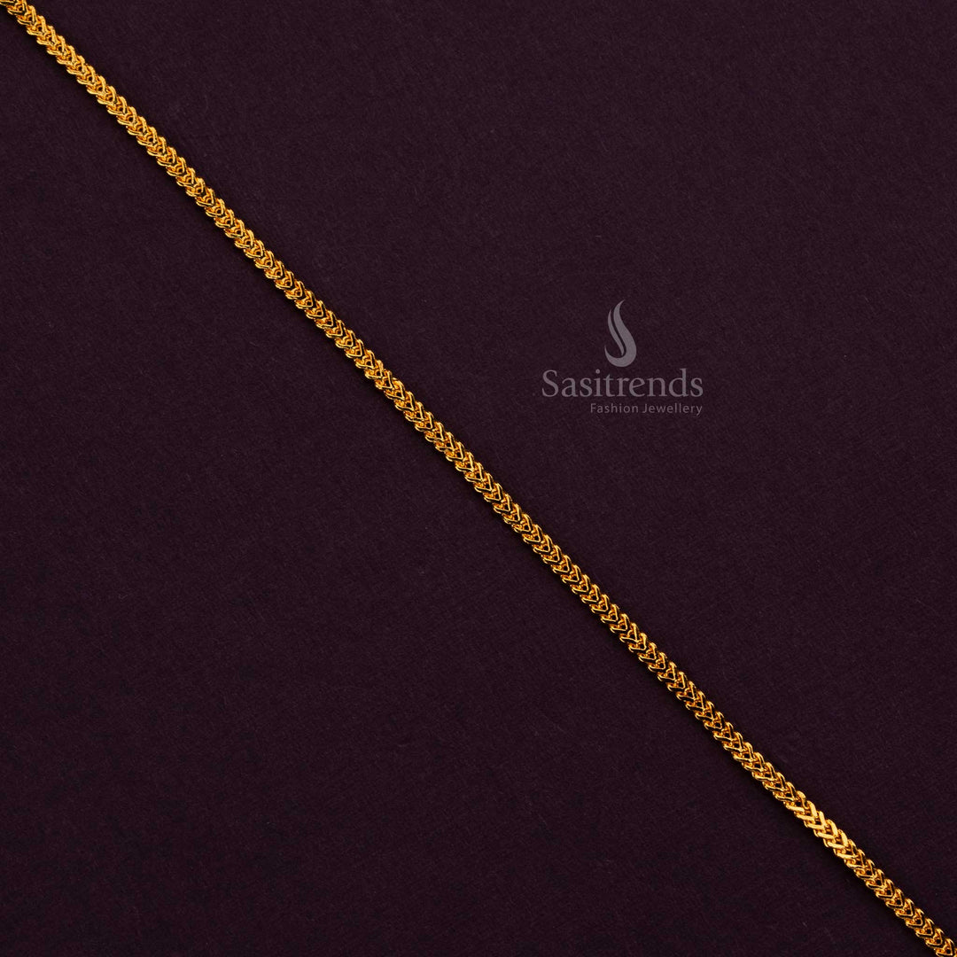 Stylish Flat Chain with Micro Gold Plating, One Gram Jewellery for Saree Wear – Sasitrends