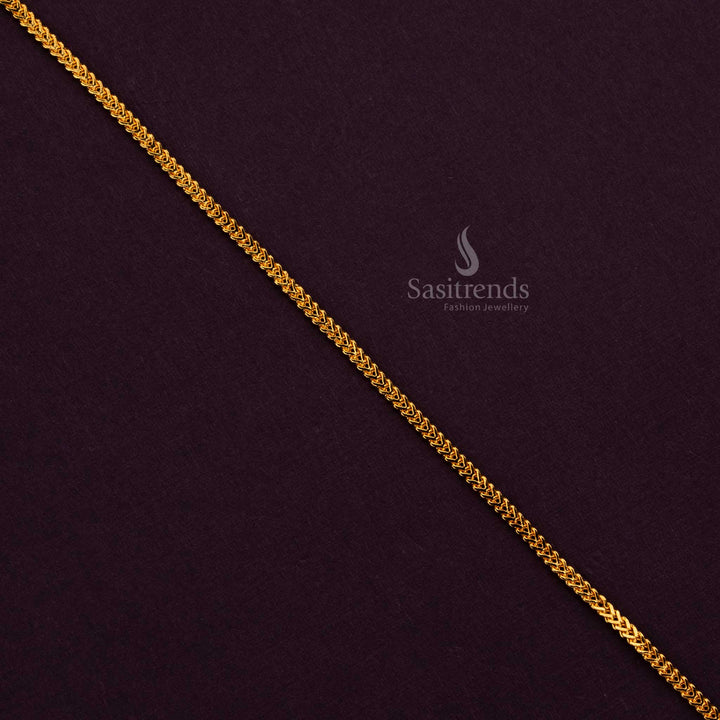 Stylish Flat Chain with Micro Gold Plating, One Gram Jewellery for Saree Wear – Sasitrends