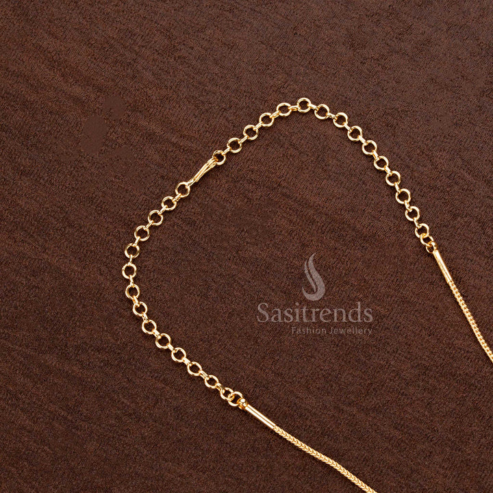 Vibrant Palakka Nagapadam pendant necklace with one gram gold plating, Kerala temple jewellery style, and AD stone embellishments - Sasitrends