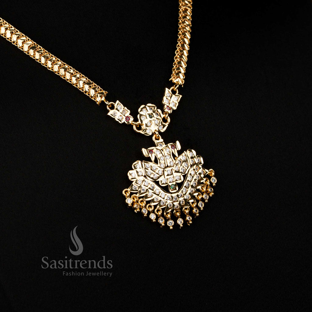 Royal Traditional Impon Micro Gold Plated Multi-Color Attigai Necklace with Elegant Patterns for Festivals – Sasitrends