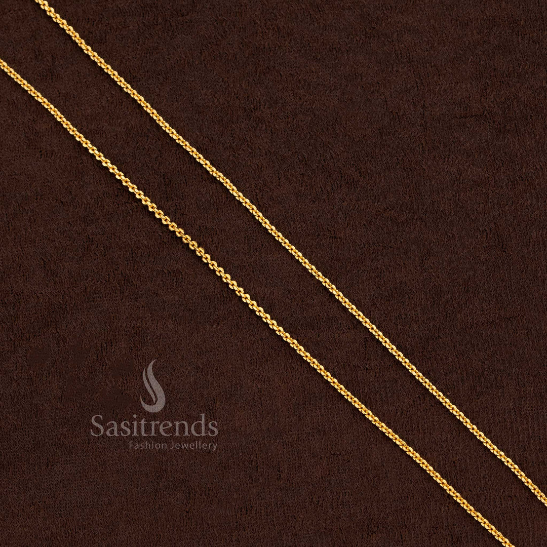 Elegant Thin Micro Gold Plated Box Chain With Refined Gloss For Daily And Festive Looks - Sasitrends