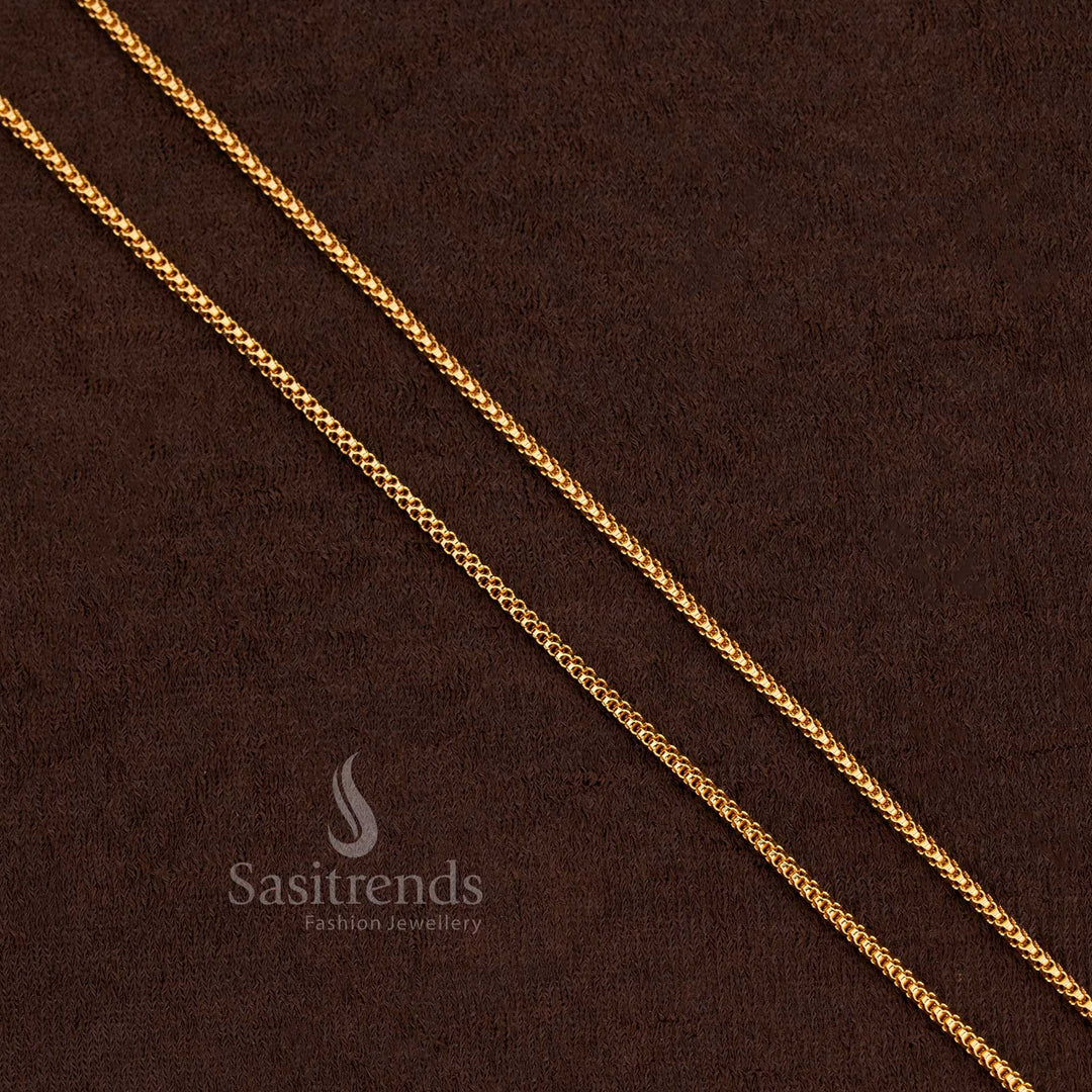 Luxurious Heritage-Inspired Micro Gold Chain Showcasing Interlinked Motif – Ideal For Engagements, Festivals, And Special Gatherings - Sasitrends