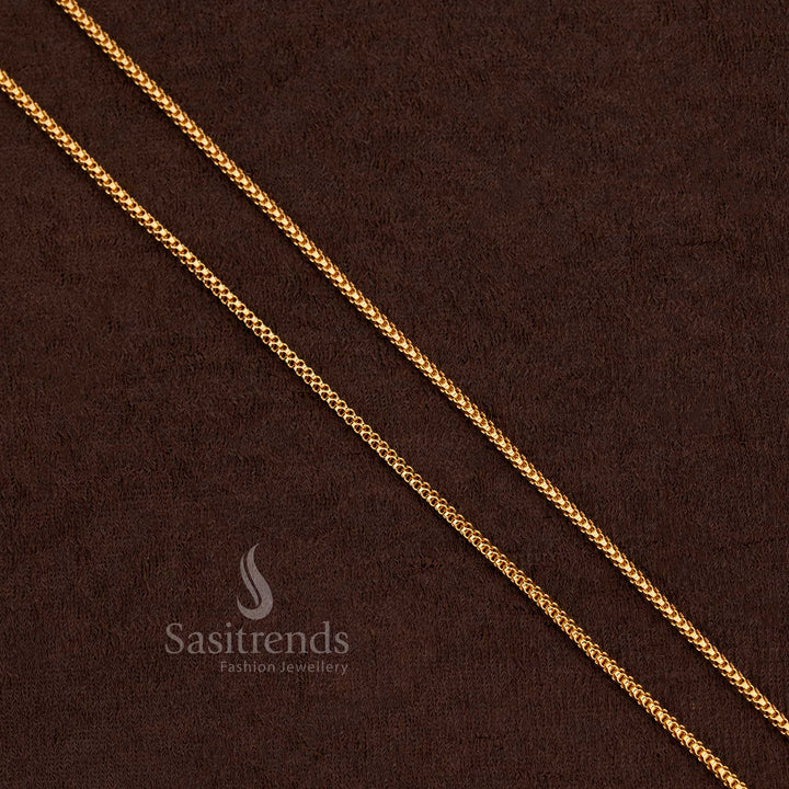 Luxurious Heritage-Inspired Micro Gold Chain Showcasing Interlinked Motif – Ideal For Engagements, Festivals, And Special Gatherings - Sasitrends