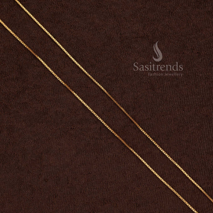 Lavish Craft Thick Micro Gold Plated Slim Link Chain – One Gram Jewellery with Radiant Golden Polish for Party Looks - Sasitrends