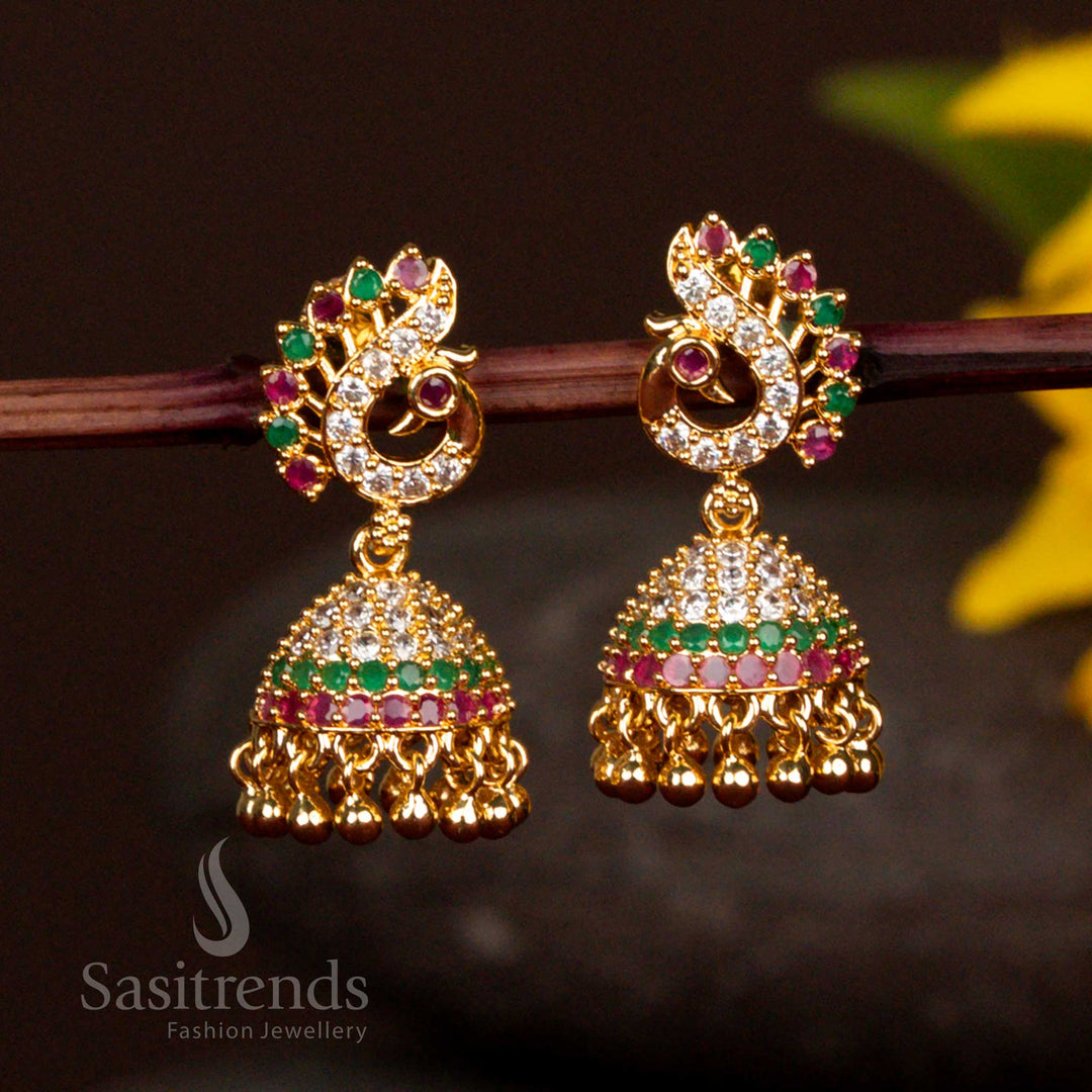 Luxury dome earrings designed with radiant gems, a golden glow, and pearly elegance – Sasitrends