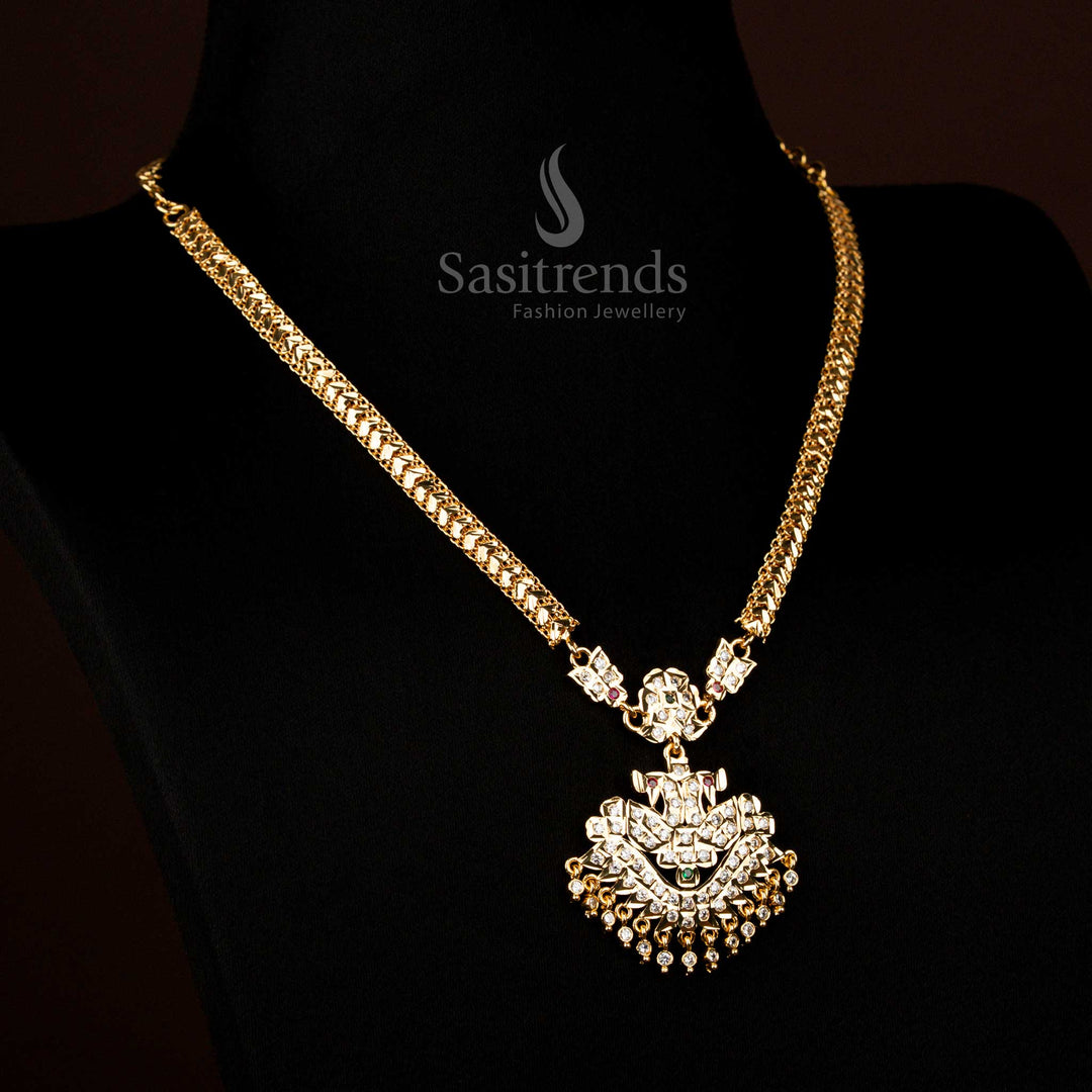 Elegant-Traditional-Impon-Micro-Gold-Plated-Attigai-Necklace-Multi-Color-Temple-Festive-Look-Sasitrends