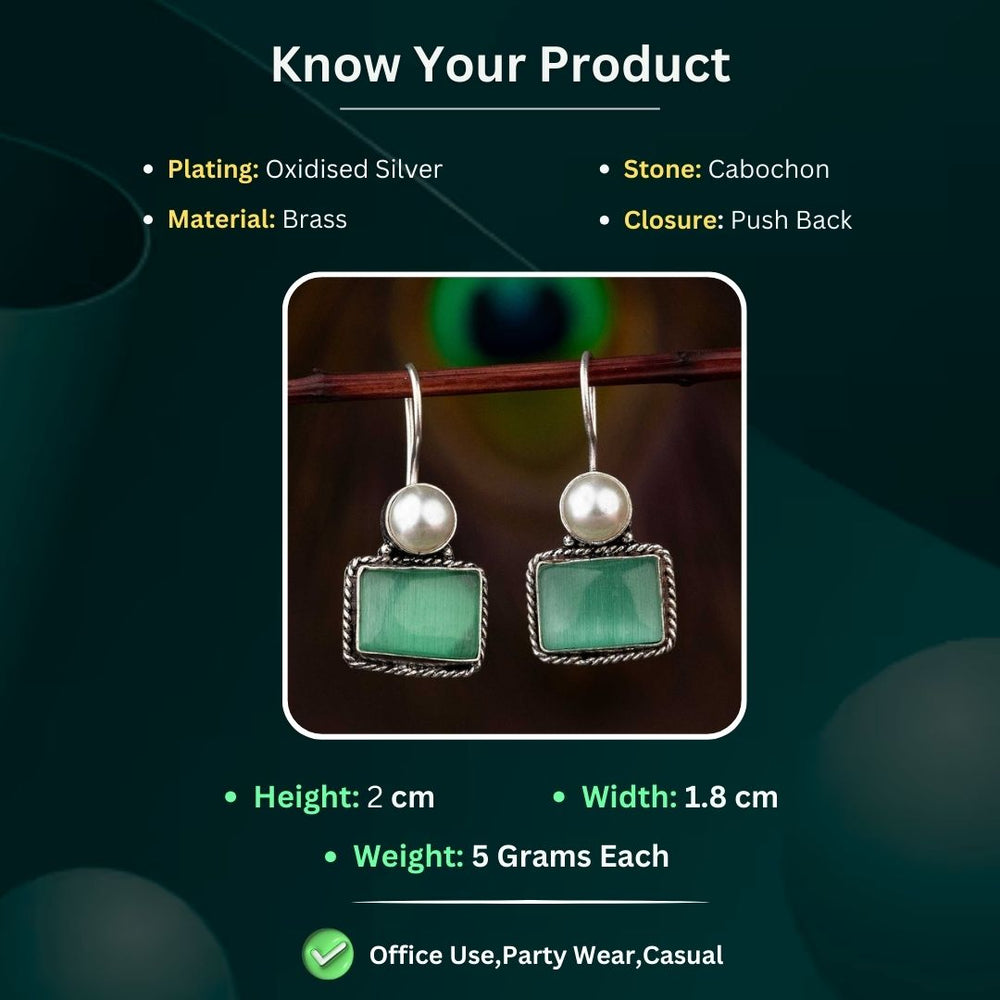 Oxidised Silver Earrings Measurement Image - Sasitrends