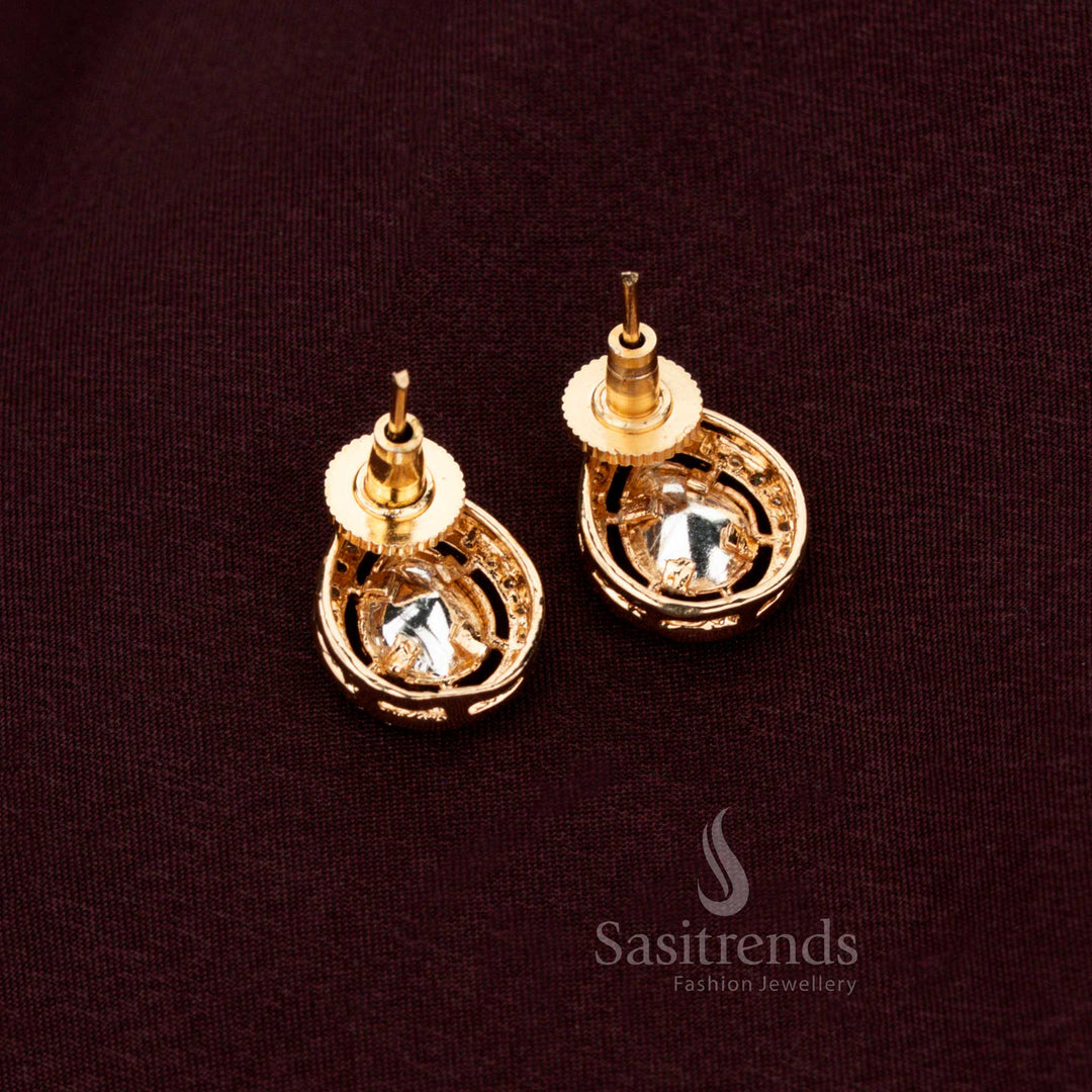 Illustrious Kundan Waterdrop Earrings With Radiant Dual Outlines And Ornamental Grandeur – Celestial Regal Jewellery Designed For Lavish Receptions And Cultural Grandeur – Sasitrends