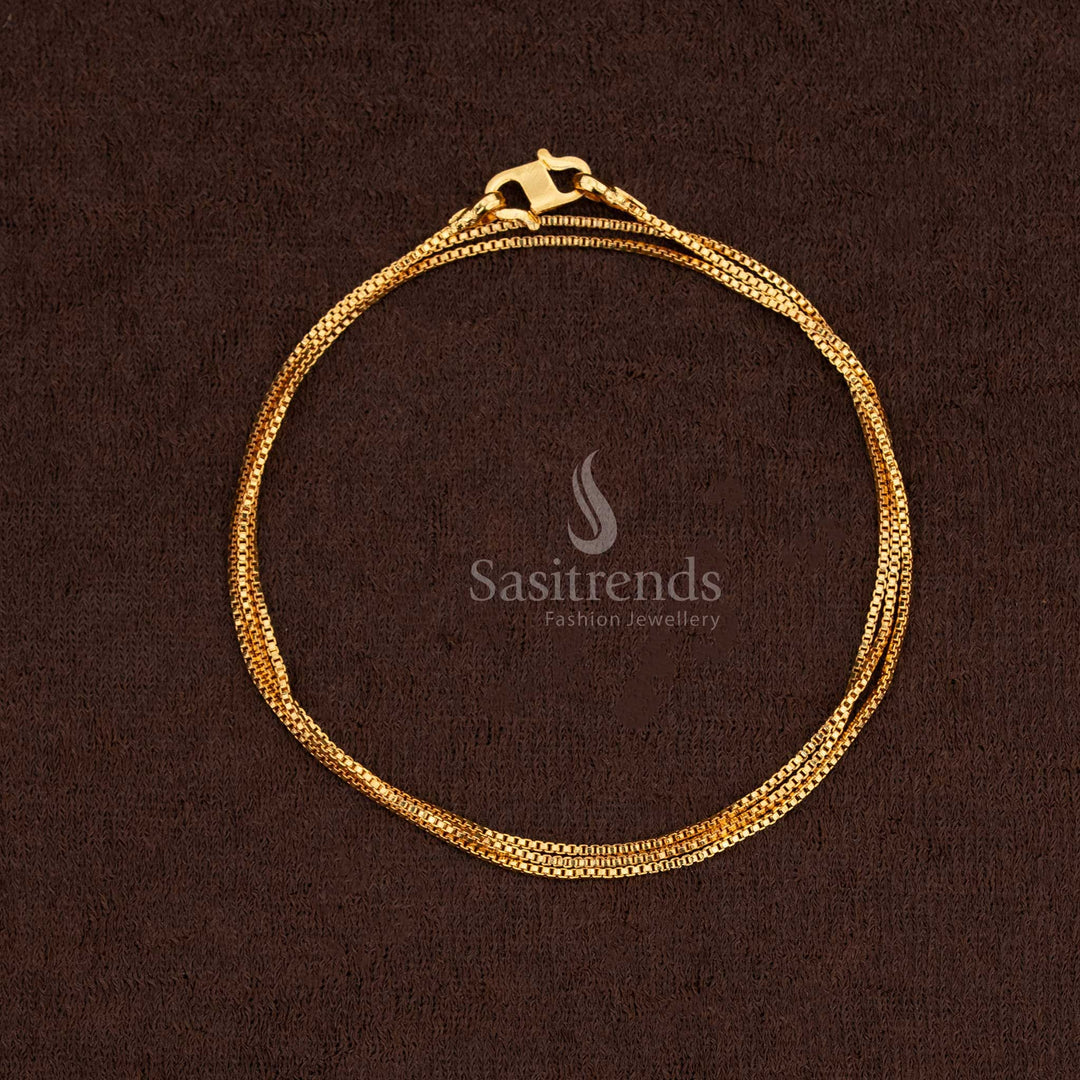 Gilded Prestige Thick Micro Gold Plated Slim Link Chain – One Gram Jewellery with Smooth Gold Sheen for Elegant Occasions - Sasitrends