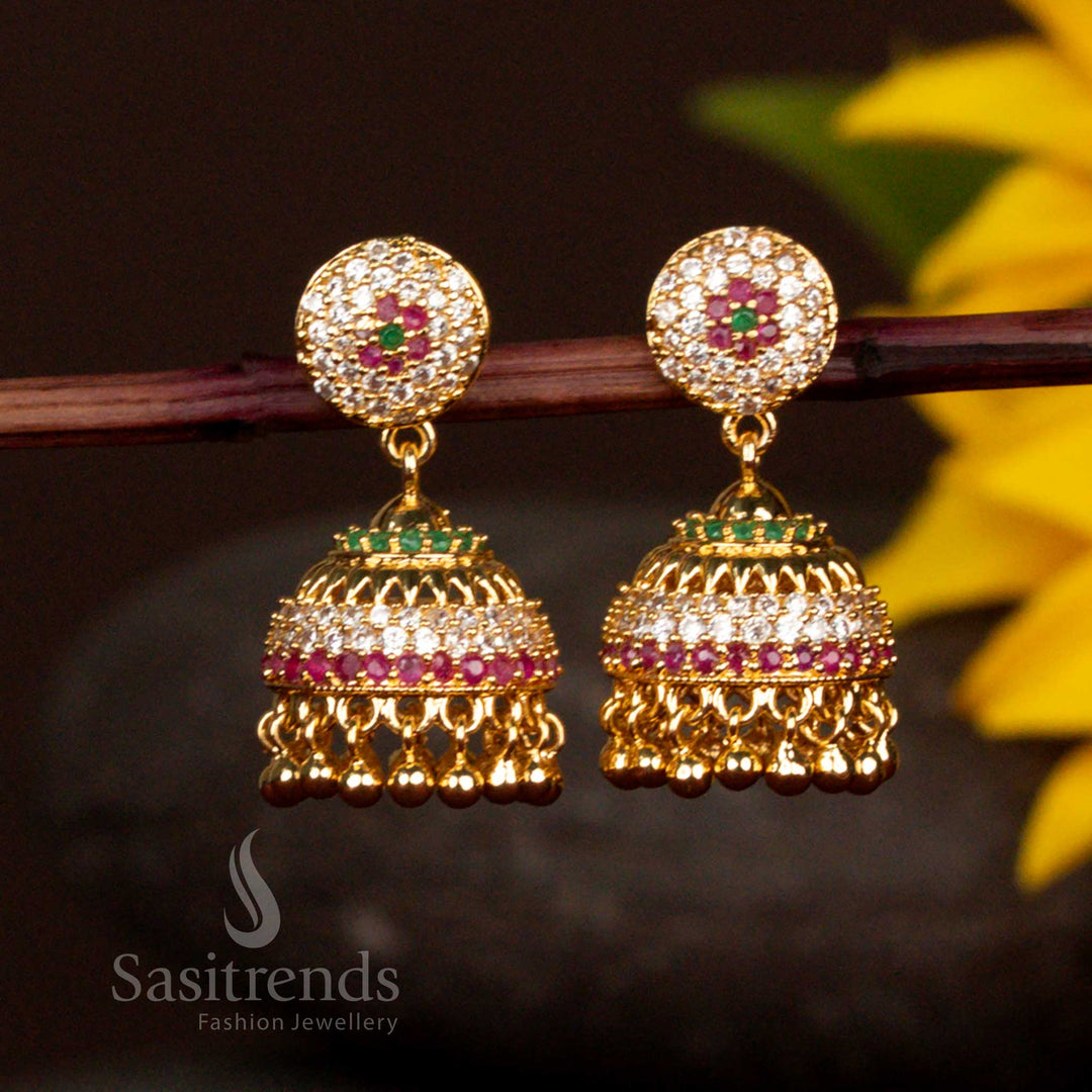 Masterpiece earrings featuring intricate dome carvings, radiant crystals, and smooth pearl finish – Sasitrends