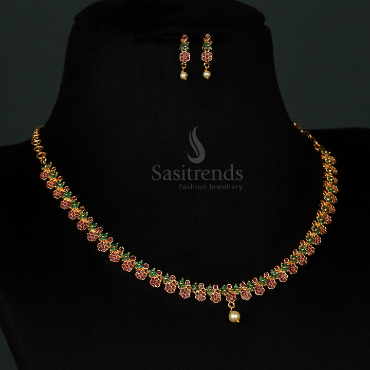 Elegant Festive Wear Necklace Set with Matching Earrings