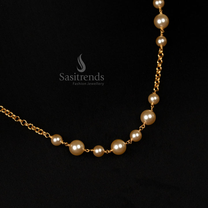 High-Quality Alternating Pearl Mala Necklace for Temple and Festive Wear - Sasitrends
