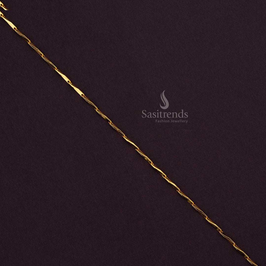 24 Carat Pure Gold Plated Traditional Chain with Elegant Twisted Links - Sasitrends