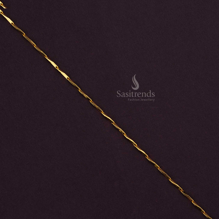 24 Carat Pure Gold Plated Traditional Chain with Elegant Twisted Links - Sasitrends