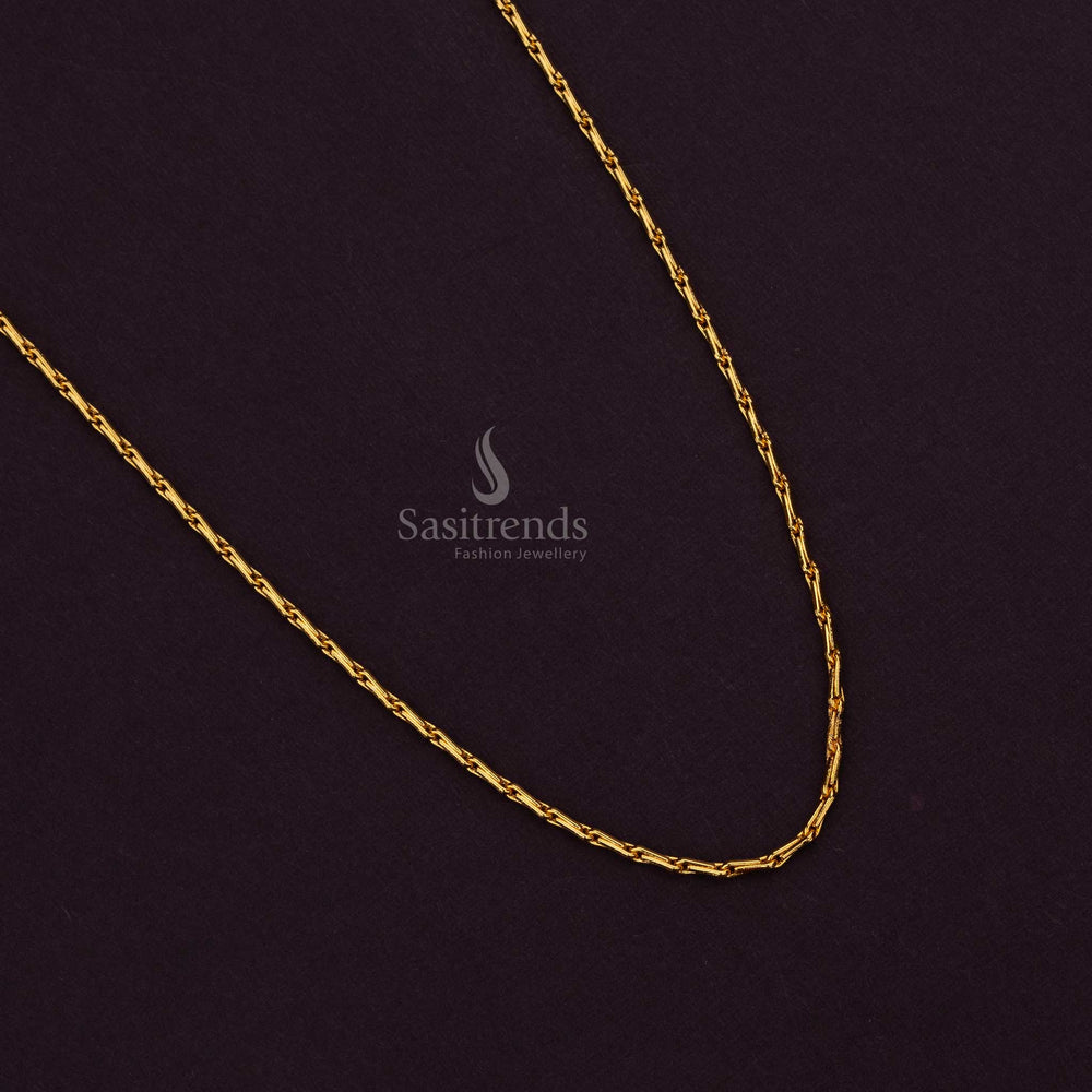 24 Carat Pure Gold Plated Traditional Chain with Elegant Interlocked Links - Sasitrends