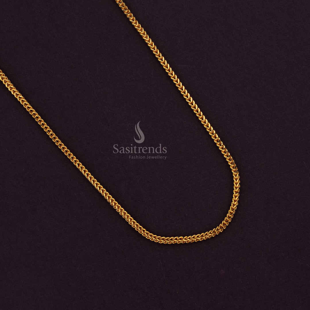 24 Carat Pure Gold Plated Curb Chain with Elegant Finish - Sasitrends