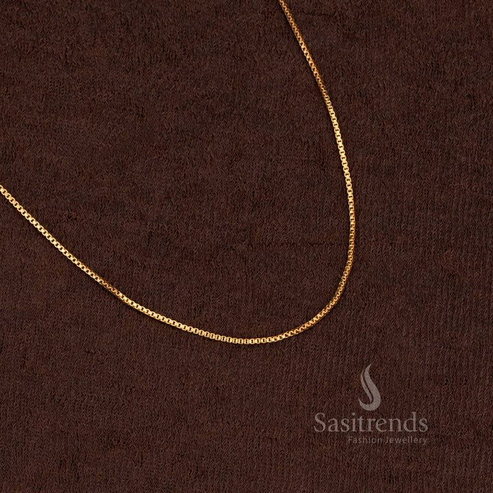 Opulent Grace Thin Micro Gold Plated Slim Link Chain – One Gram Jewellery with Refined Golden Brilliance for Festive Wear - Sasitrends