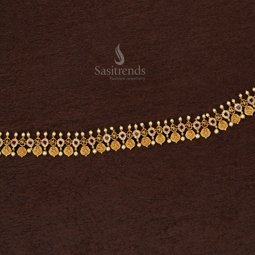 Temple Jewellery Hip Belt with Intricate Lakshmi Coin Design – Sasitrends