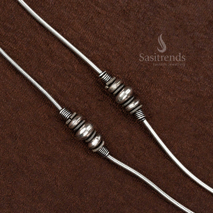 Elegant Traditional Indian Payal with ghungroo bells and oxidised finish – Sasitrends