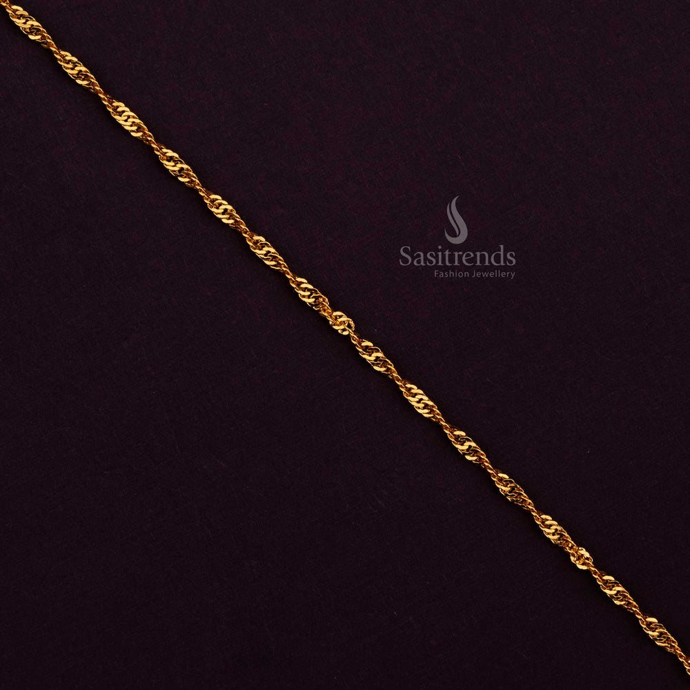 High-Quality Traditional Twisted Rope Chain for Saree Wear and Temple Wear – Micro Gold Plated – Sasitrends