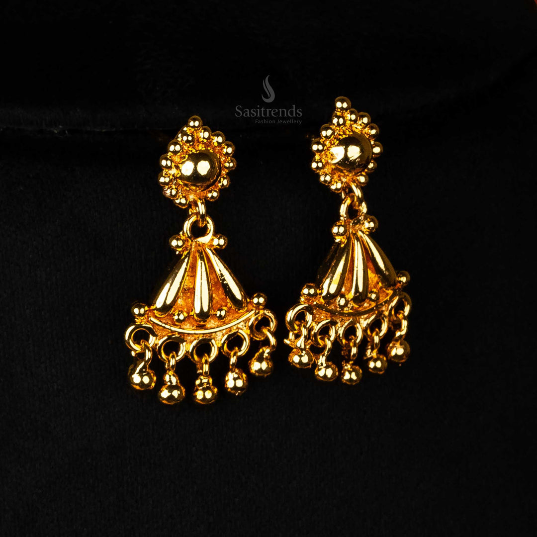 Traditional Mullapoo Pattern Haram 1 Gram Jewellery Set Earring - Sasitrends