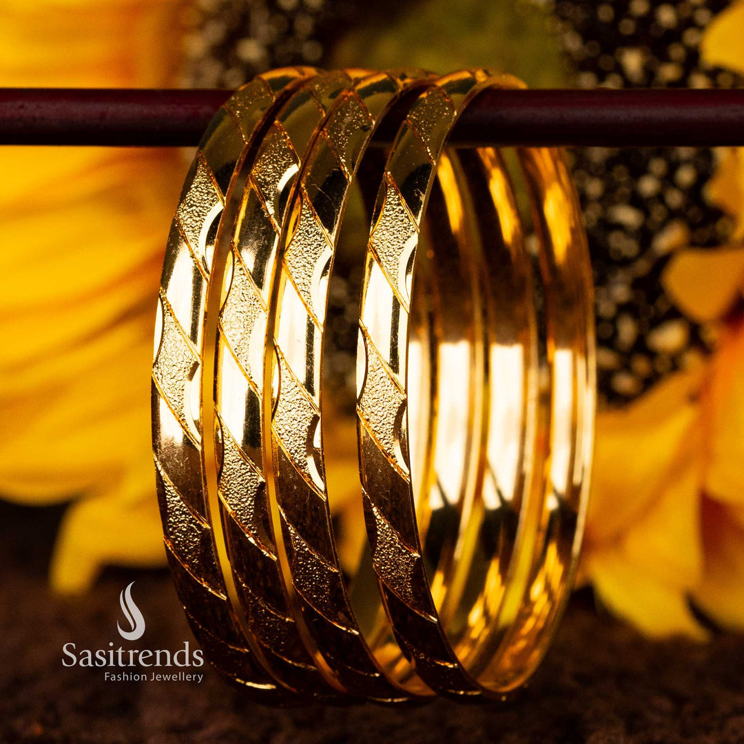 Designer 1 Gram Bangles with Twisted Patterns - Sasitrends