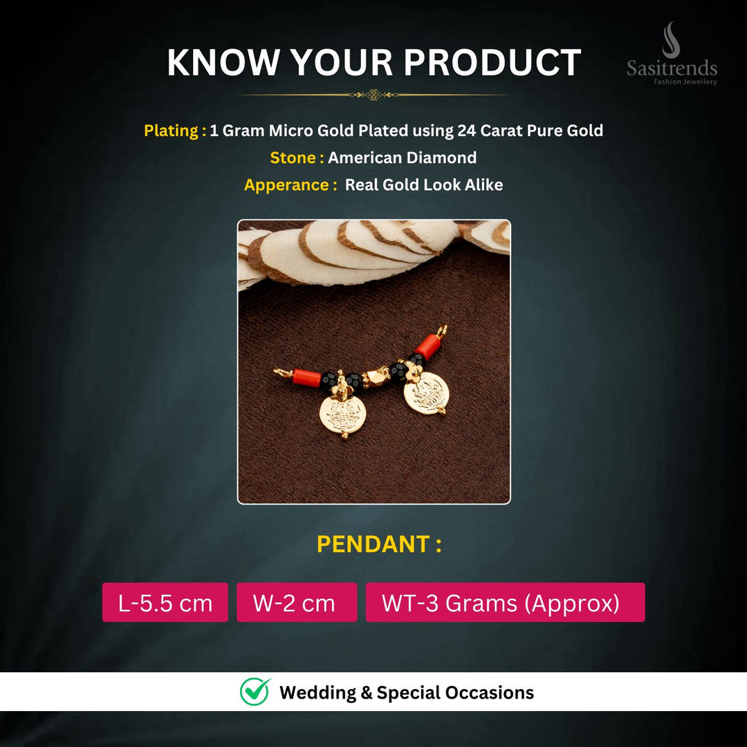 Micro Gold plated Pendant Measurement Image - Sasitrends