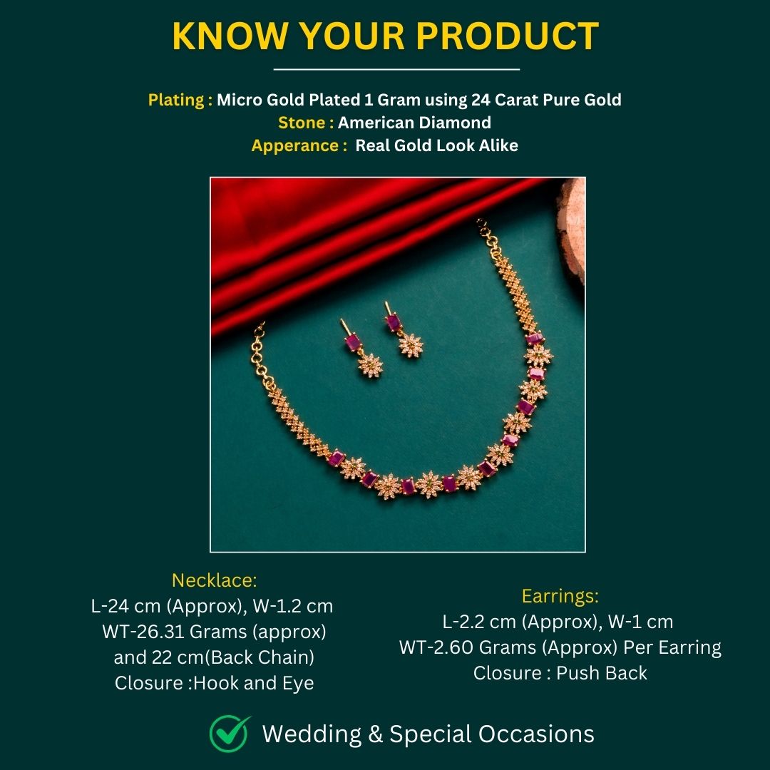 Micro Gold Plated Jewellery Set Measurement Image - Sasitrends