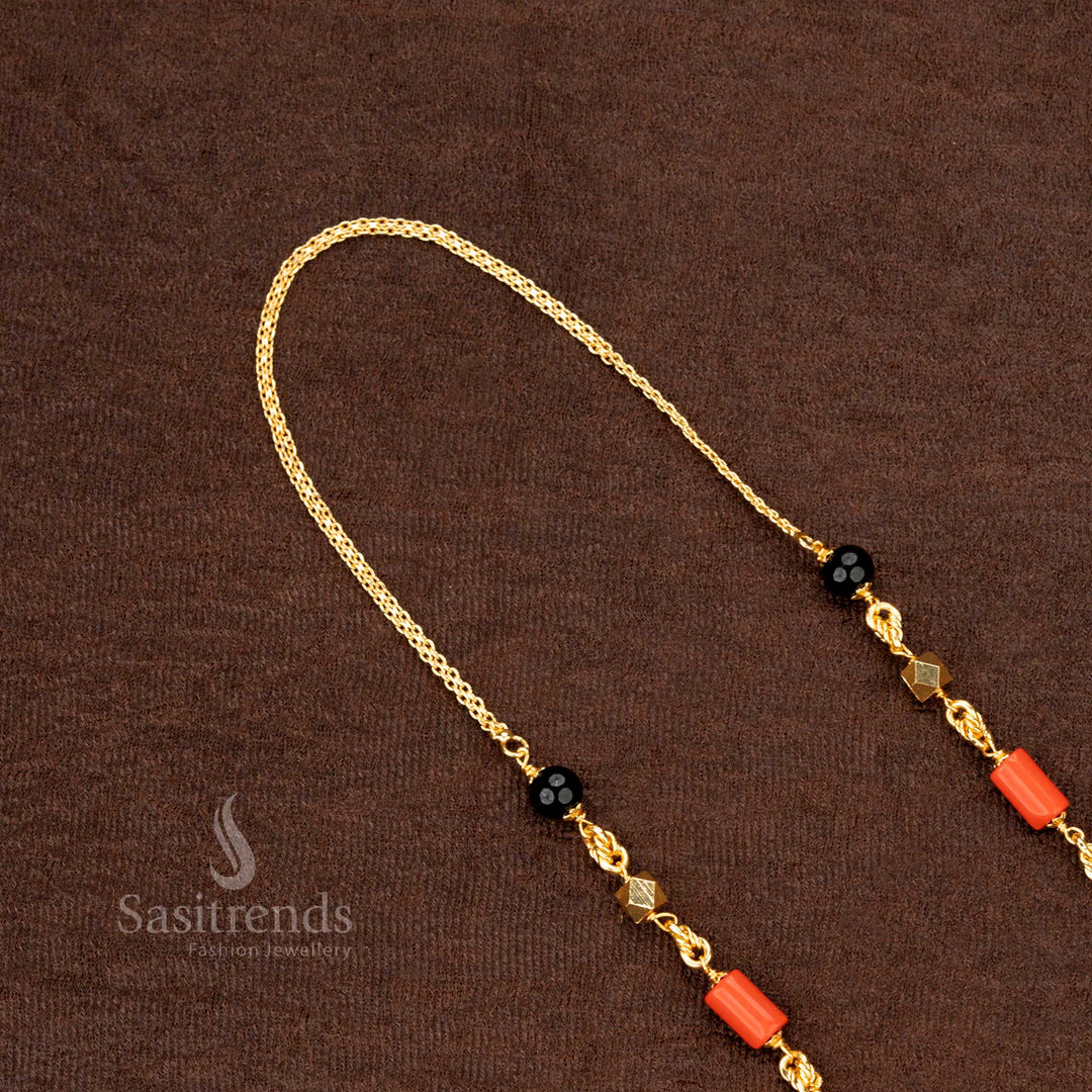 Festive wear Mangalorean chain necklace with one gram gold plating – Sasitrends