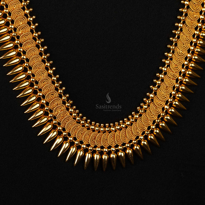 One Gram Gold Plated Mullapoo Jewellery Set with Spiked Design - Sasitrends