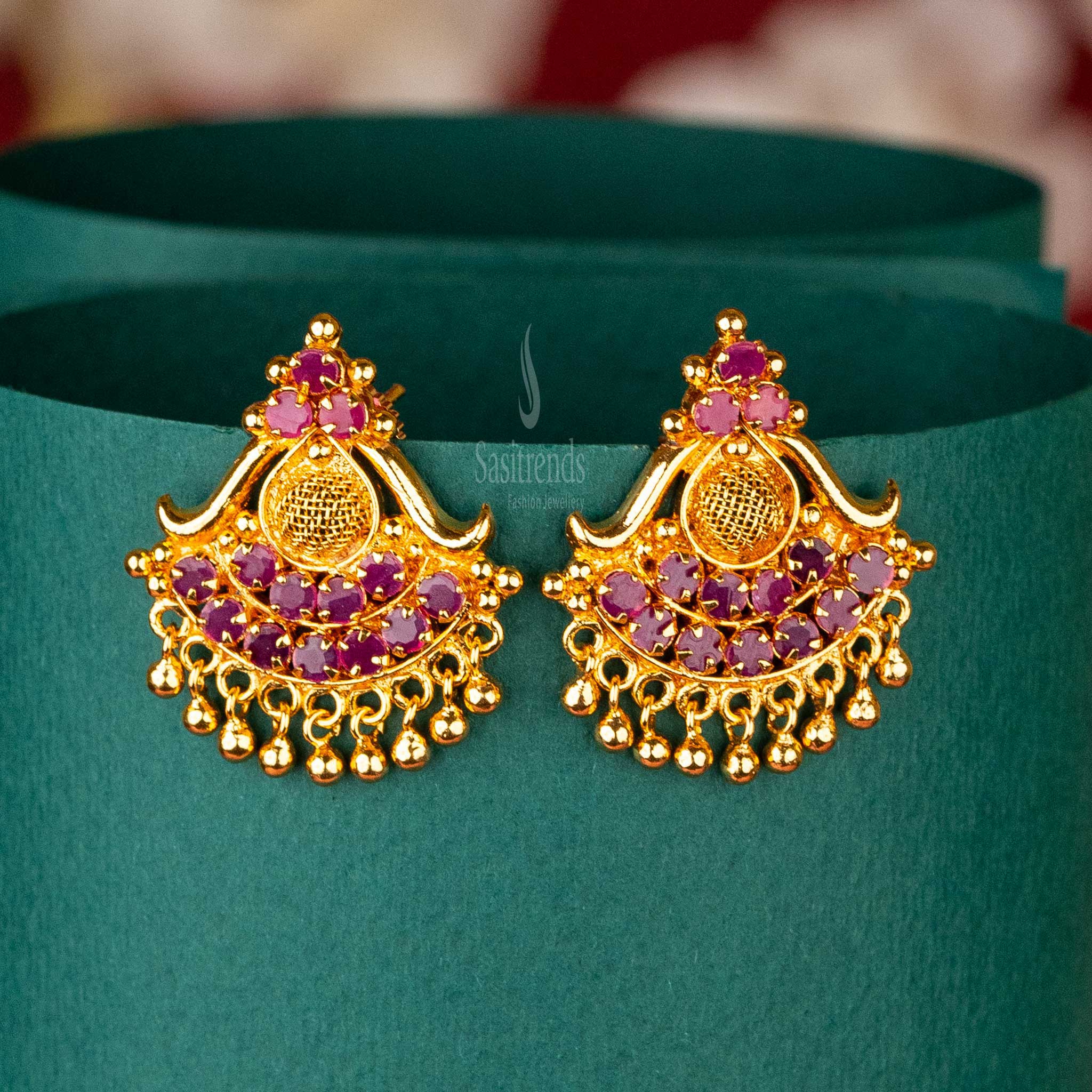 Guaranteed Micro Gold-Plated Stud Tops Earrings Floral Design