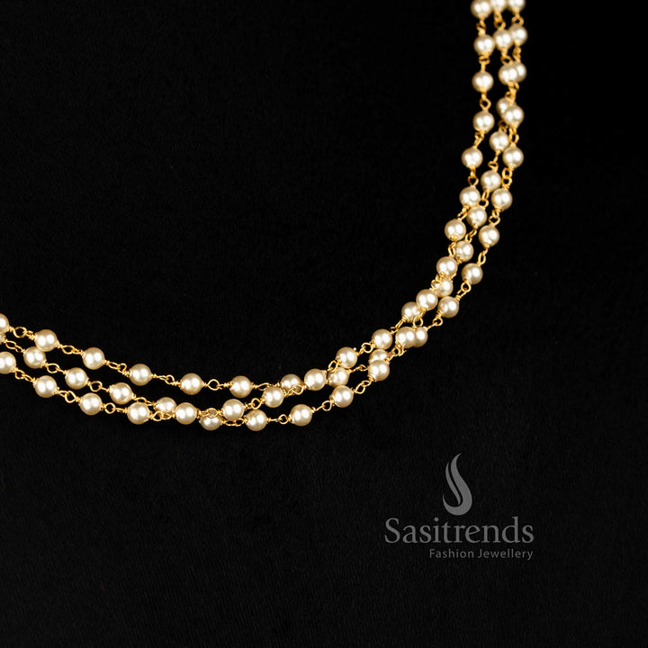 Traditional pearl malaai necklace for saree and lehenga styling – Sasitrends