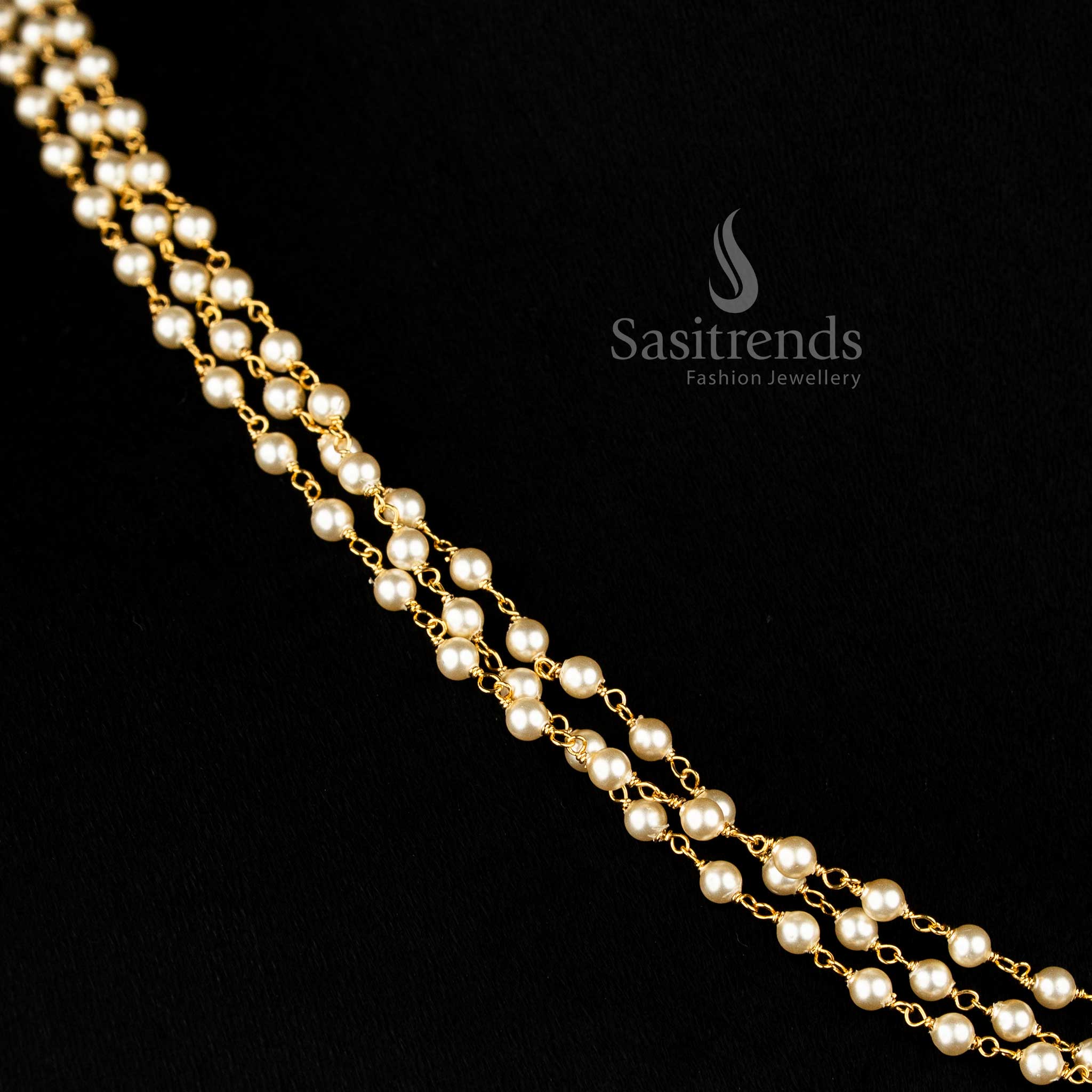 Traditional pearl malaai necklace for saree and lehenga styling – Sasitrends