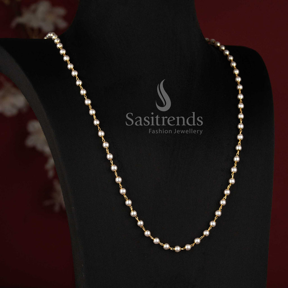 One Gram Micro Gold Plated Traditional Necklace with Real Gold Look - Sasitrends